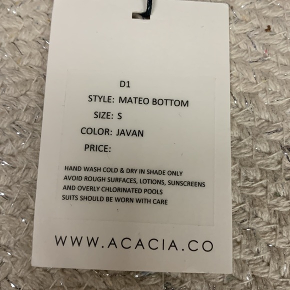 acacia mateo brown high waisted cheeky bikini bottom in javan size smal new wtag - Picture 3 of 3